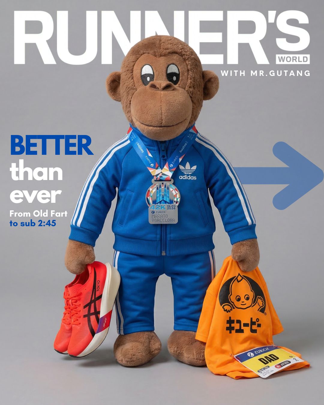 Gutang trained Dad to achieve his best marathon Result Sub 2:45