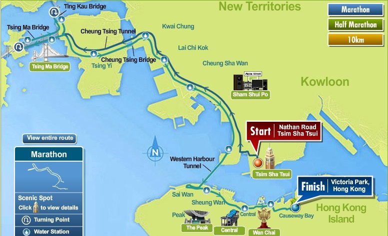 Hong Kong Marathon course in 2009